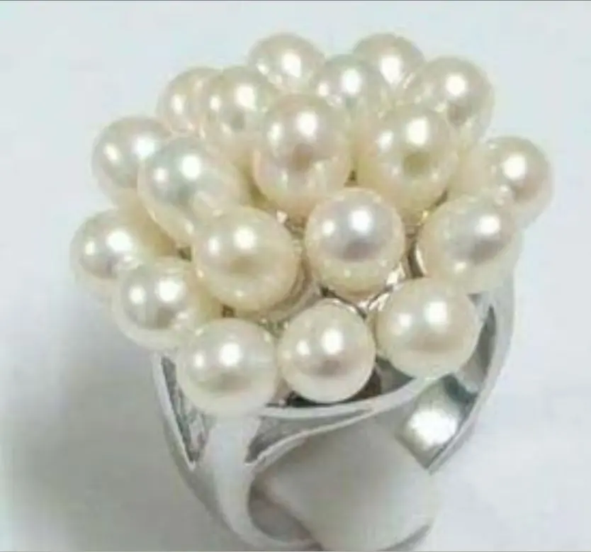 Слово Love Noblest белое кольцо Akoya с культивированным жемчугом 6 7 8 9 # кольца новое