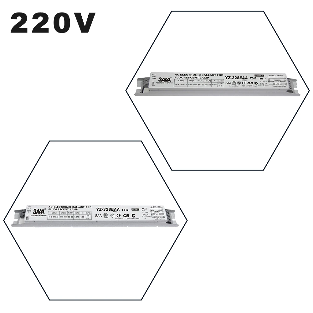 220-240V T5 электронный балласт YZ-228EAA YZ-328EAA T5-E 2*28W 3*28W Высокое качество выпрямителя Для T5 28W Хо флуоресцентная лампа в виде трубки