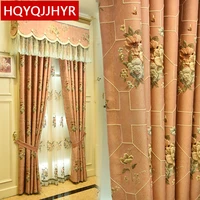 european top luxury pink blue cream color blackout bedroom 3d curtains window curtain living room window curtain hotel