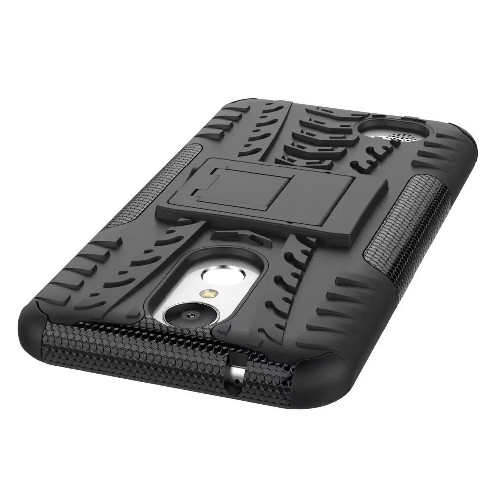 Для LG LV5 K10 2017 PC + Силиконовый 3D нескользящий сверхпрочный ударопрочный жесткий
