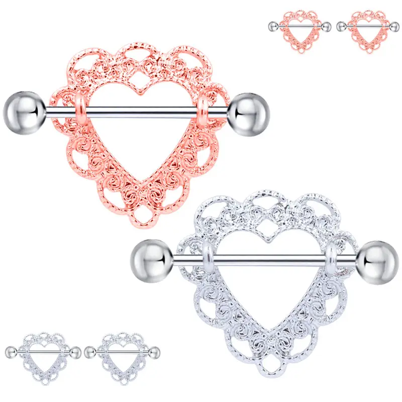 Женское кольцо для сосков CX17 1 пара штанга|body piercing jewelry|piercing jewelryheart nipple bar |