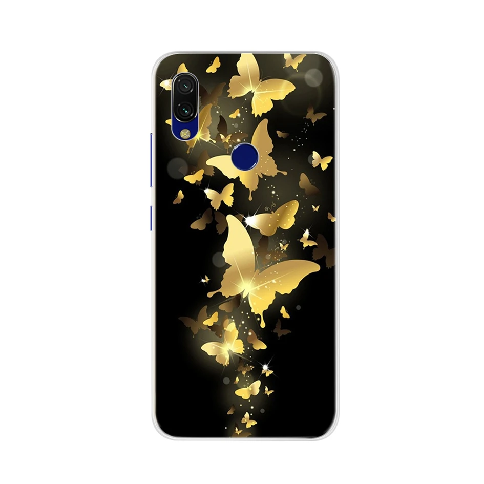Чехол для Xiaomi Redmi 7 задняя крышка телефона чехлы с животными мягкие силиконовые из