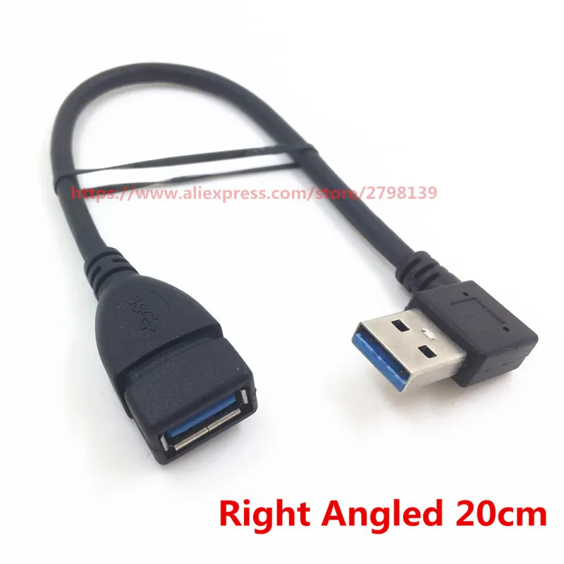 Высококачественный Удлинительный Кабель USB 3 0 штекер гнездо 90 градусов левый и