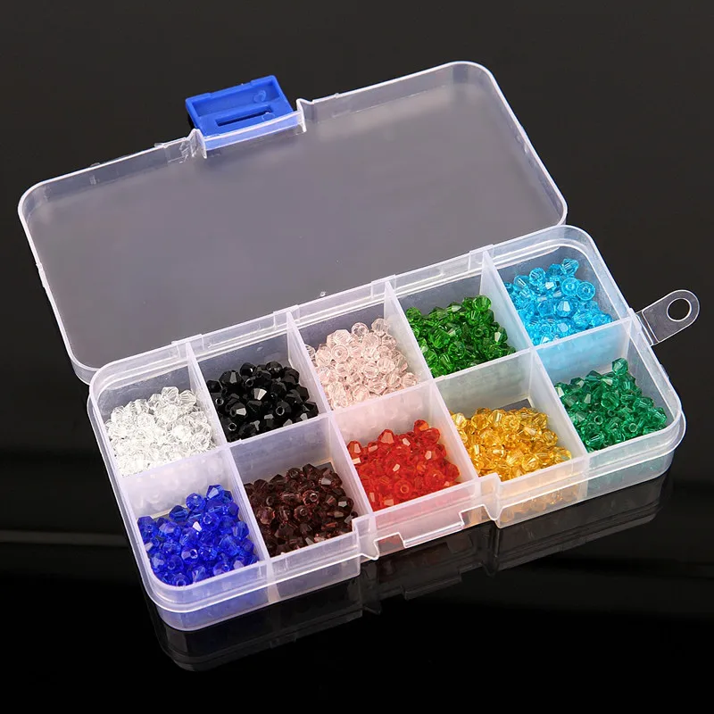 250/300/500/1000 шт Стекло хрустальные бусины Bicone Spacer цветной плоский наконечник