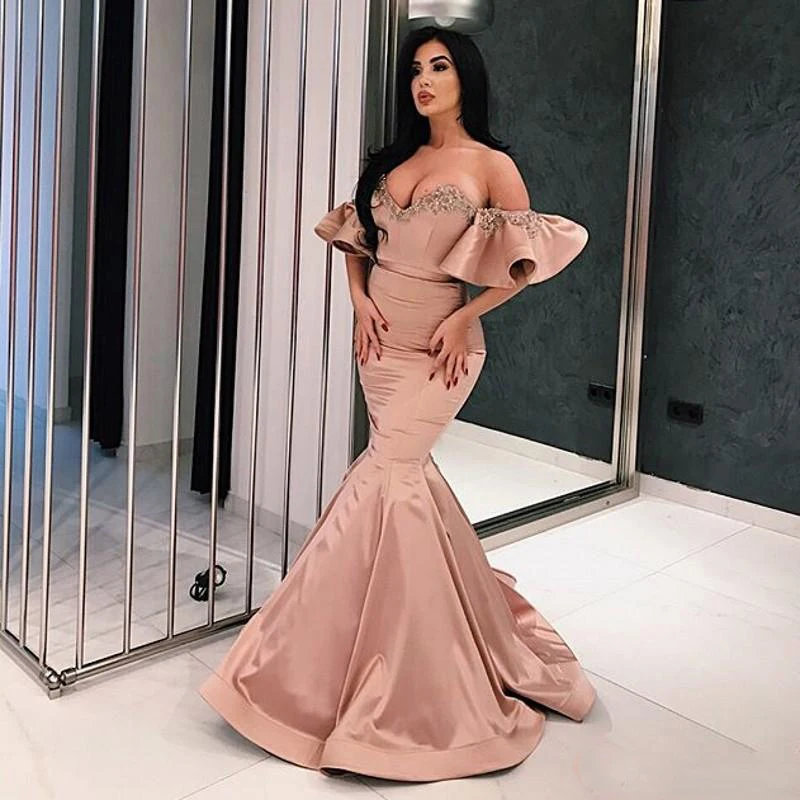 

Custom Made Evening Dresses Sleeveless Sexy Long Vestido de festa Beaded Mermaid Prom Gowns robe de soiree