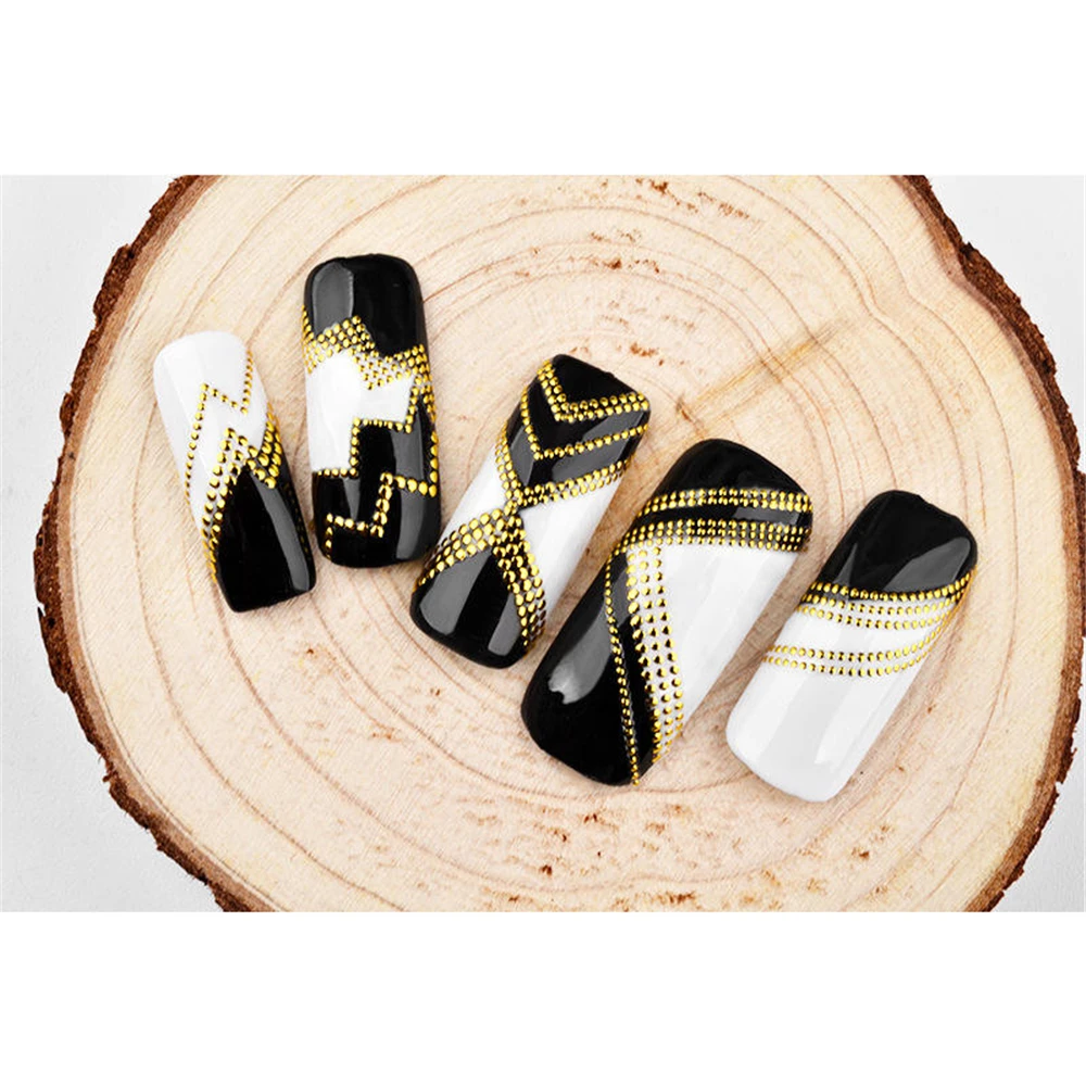 

3D Golden Stickers for Nails Wave Line Nail Art Sticker with Adhesive Sliders for Nail Design 8 Types Hot Sale Nail Foil 1 PC