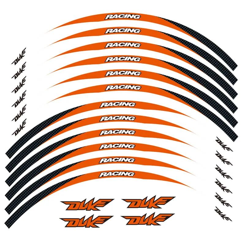 

New high quality Motorcycle For DUKE125 250 390 790 1290 1set front&Rear Edge Outer Rim Sticker Wheel Decals Reflective