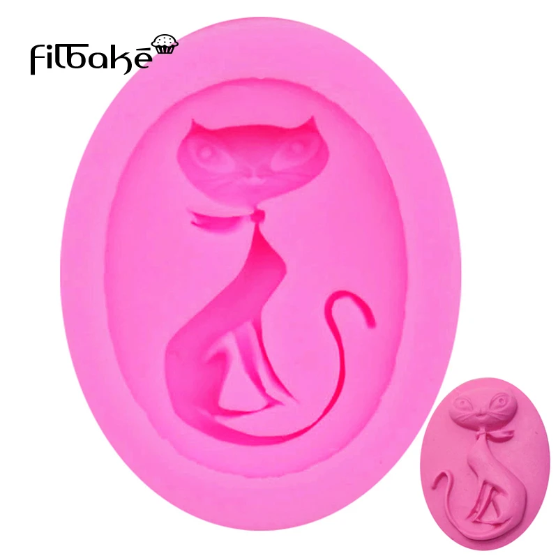 Силиконовая форма для помадки FILBAKE в форме кота инструменты украшения торта