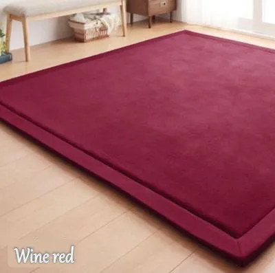 Wine red PAYSOTA, утолщенный коралловый флисовый коврик татами для гостиной, чайного столика у кровати, спальни, ковер, детский коврик для ползания - Цвет: Wine red