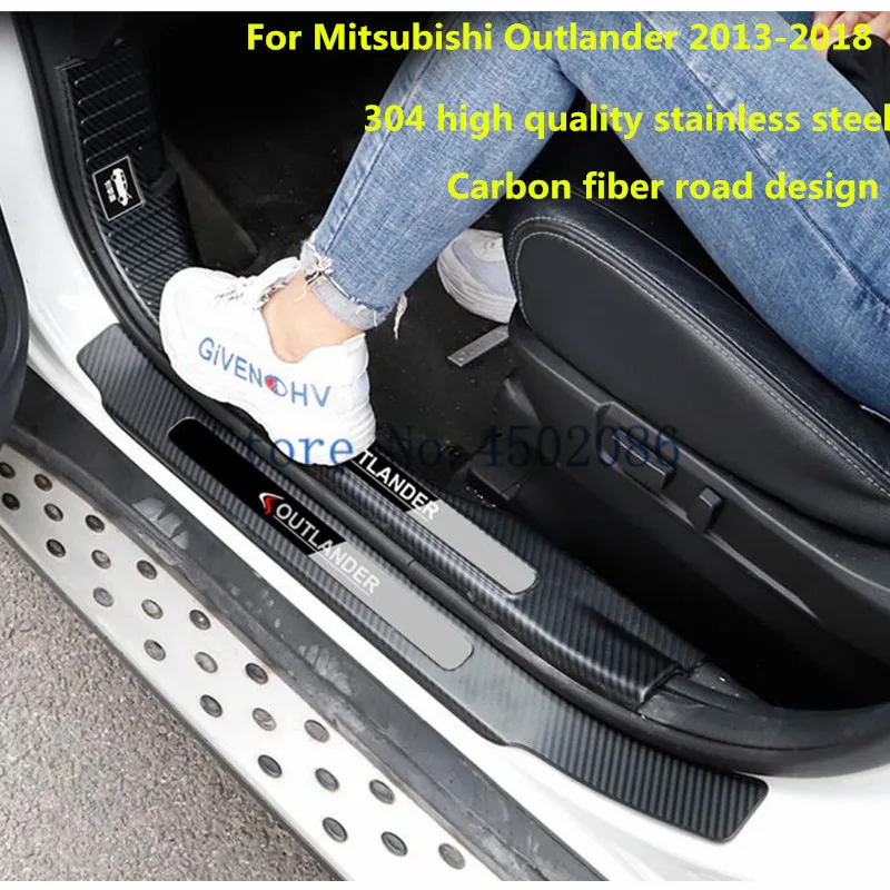 High Quality Stainless Steel scuff plate door sill Trim For Mitsubishi Outlander 2013-2018 Car Accessories 4-12PCS | Автомобили и