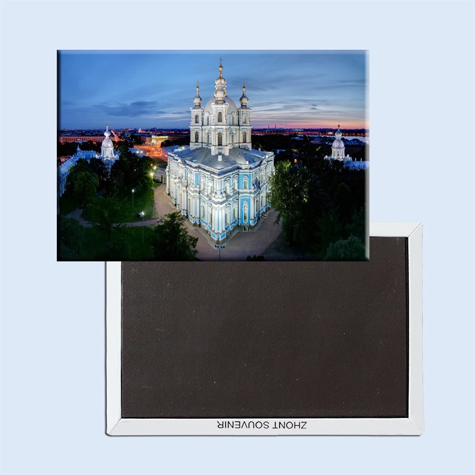 

Tourist Magnets Over Min. Order $12,Smolny cathedral of St. Petersburg Rectangle Metal Fridge Magnet 5554 Tourism Souvenir