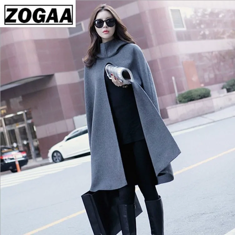 Пончо с капюшоном и накидками 2018 зимний длинный плащ пончо высоким воротом