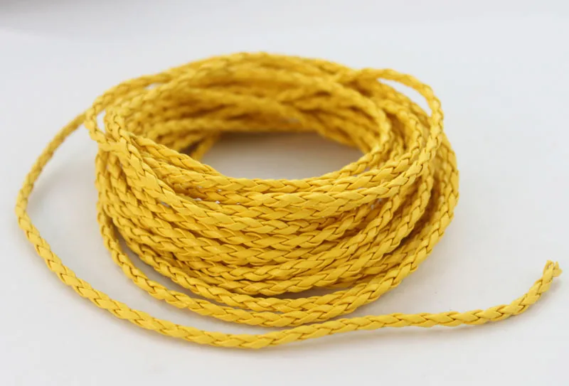 20 метров желтого шнура из искусственной кожи 3 мм #22956|leather cord meter|leather meterleather 3mm |