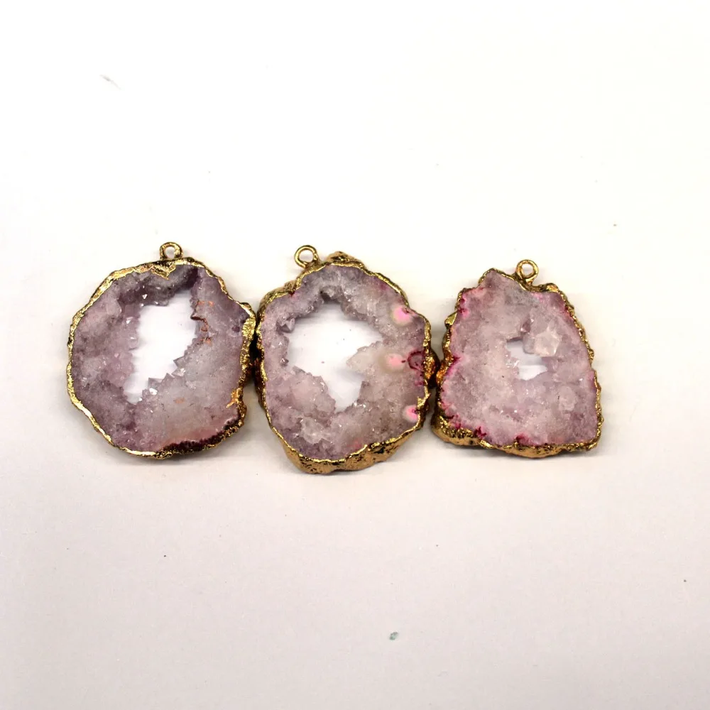 Оптовая продажа натуральный уникальный розово розовый Кристальный камень кулон