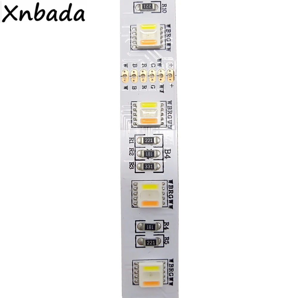 SMD5050 RGB+ CCT(белый+ теплый белый) светодиодная лента светильник 60Led/m DC12V 24V CW+ RGB+ WW чипы гибкая светодиодная лента 5 м/лот