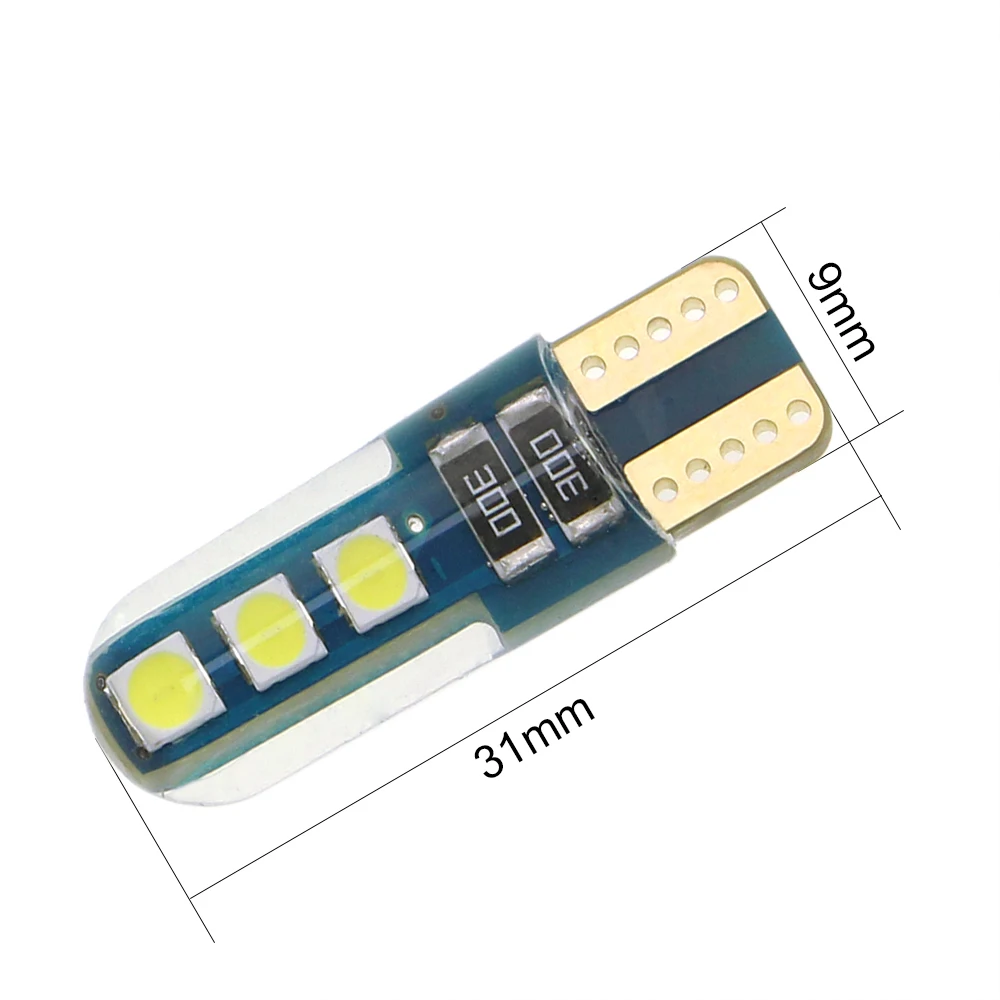 KEIN 50 шт в наборе супер яркий силиконовый T10 3030 W5W светодиодный автомобиль t10 6SMD