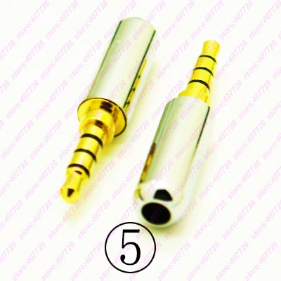 Silver No.5 10 шт. позолоченный 1/" 3,5 мм штекер DIY аудиоадаптер Джек пайка розетка 4 p/3 p штекер Ремонт кабель для наушников припой медь - Цвет: Silver No.5