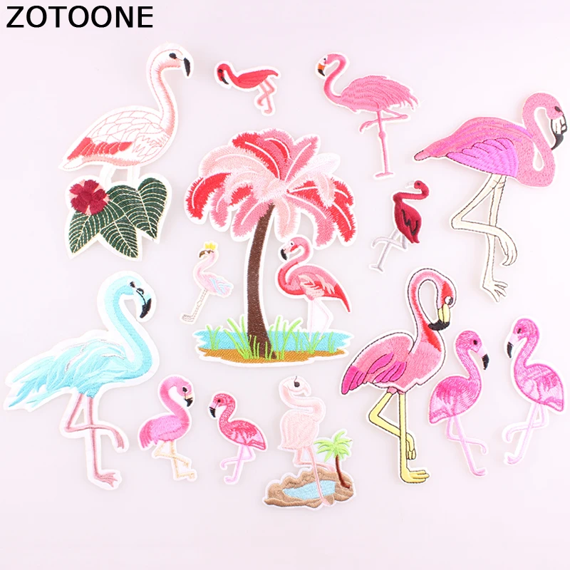 ZOTOONE 1 шт. красивые нашивки с вышивкой в виде фламинго птицы для одежды сумки обуви