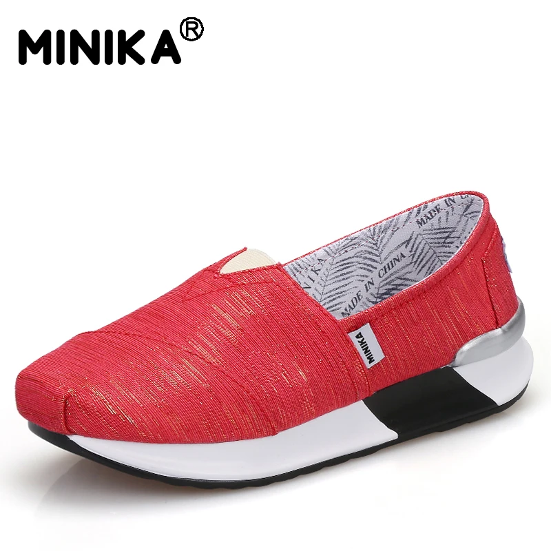 Minika/Новинка 2017 года Женская обувь на плоской платформе Повседневная Молодежная