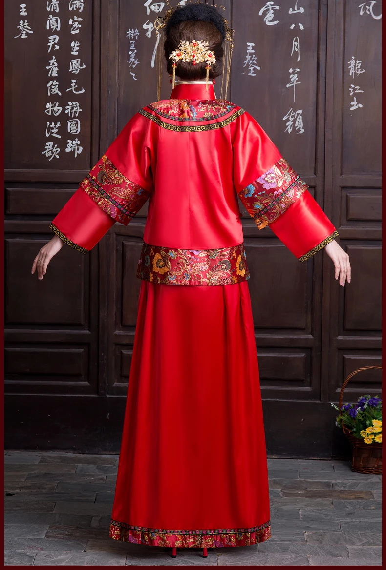 Древний китайский костюм жениха невесты красное свадебное платье династии Хань