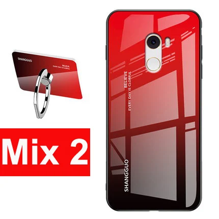 Корпус для xiaomi mi x 2 s mi x2s случае телефон Обложка градиент закалённое Защитное стекло для xiaomi mi x 2 mi x2 крышка shell - Цвет: Mix 2