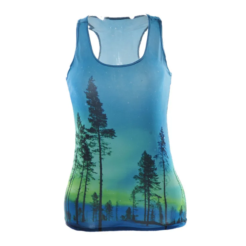 Топы новые летние женские майки без рукавов топ с цифровым принтом изображением