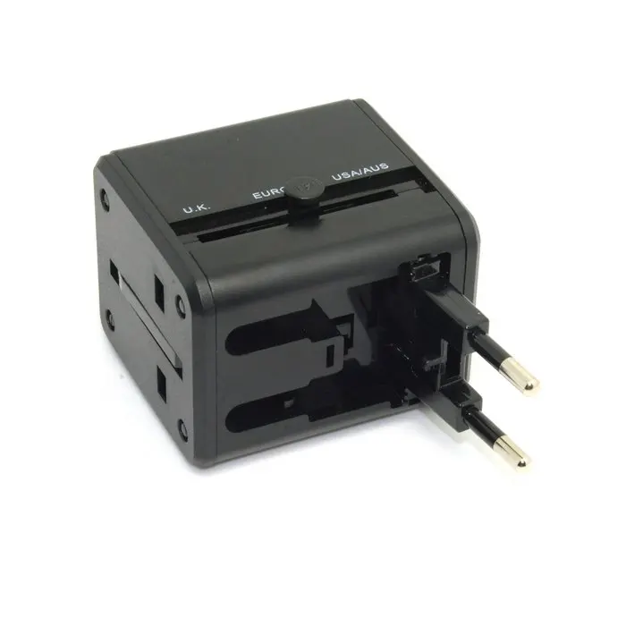 Черно-белый универсальный адаптер питания вилка для путешествий Электрический