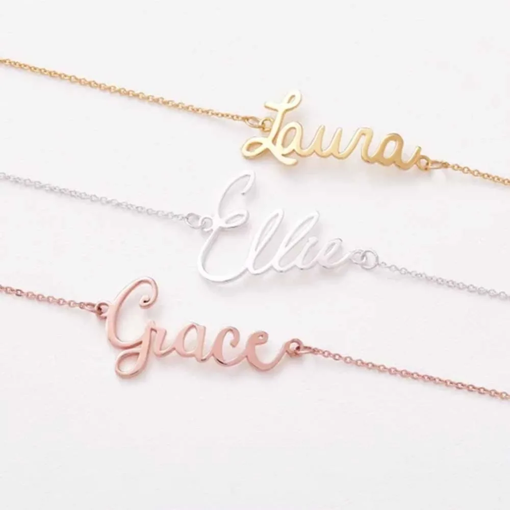 Custom Name Letter Bracelet Gold Dainty Initial Charm Bracelets Women Personalized Jewelry Bridesmaid Gift Pulseras Mujer | Украшения и