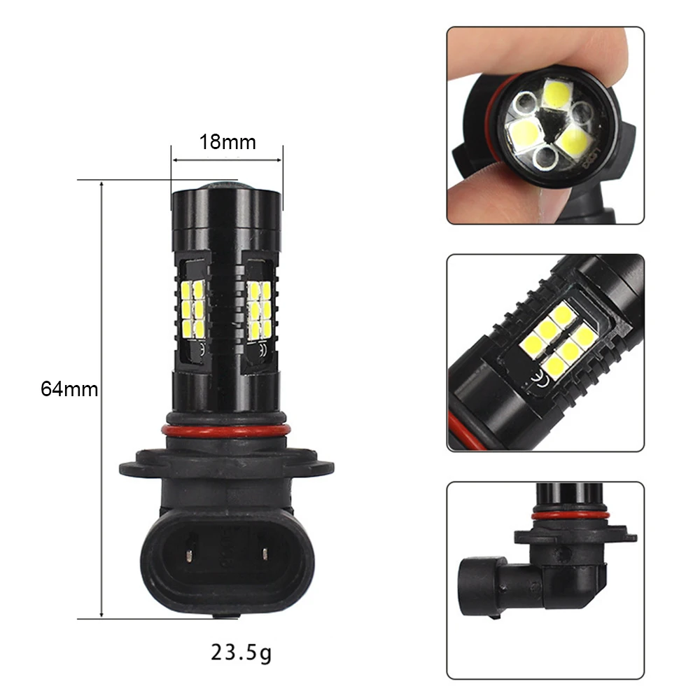 2 шт. 9005 9006 светодиодные лампы для противотуманных фар 3030SMD 1800LM 6000K белый вождение автомобиля ходовой огонь автоматические светодиоды светильник 12V 24V автомобильные аксессуары