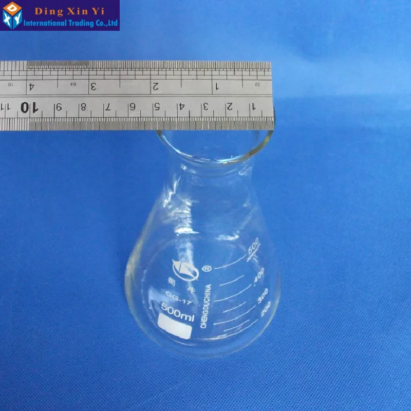 Стеклянная колба Erlenmeyer 500 мл лабораторные треугольные колбы GG17|Фляжка| |