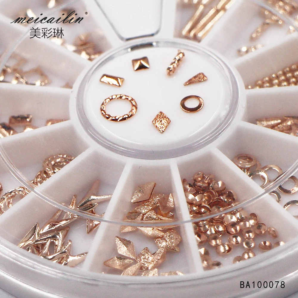 1 колесо золотой дизайн ногтей полый металлический Маникюр 3D украшение сплав для