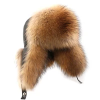 real mens silver fox leifeng winter warm hats thick fur fur fox fur cap raccoon outdoor mens middle feng lei hats bomber