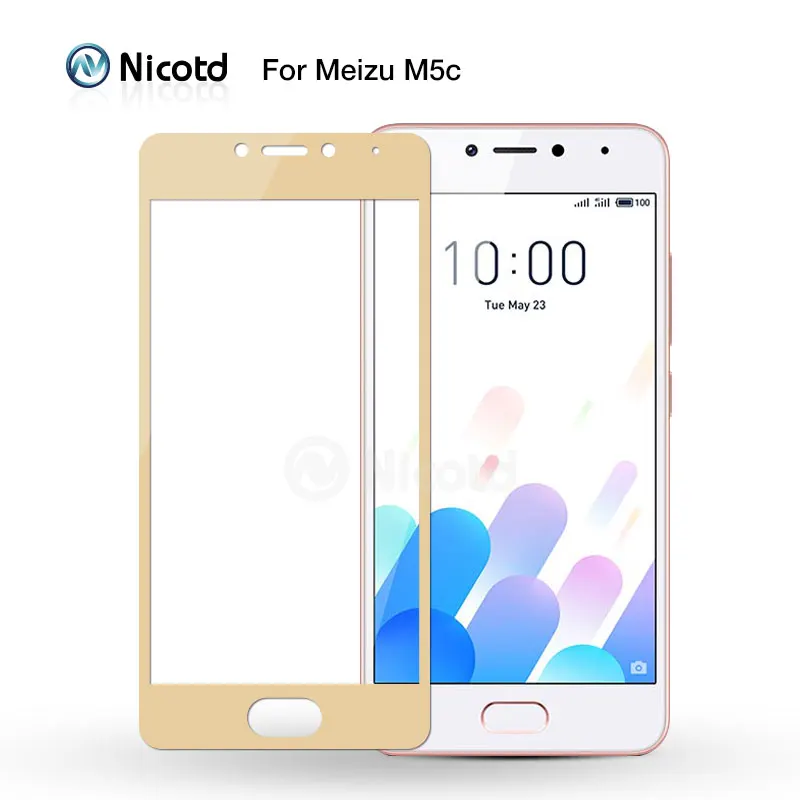 Никотд для Meizu M5C M5S цветной 2.5D полное покрытие закаленное стекло Защита экрана