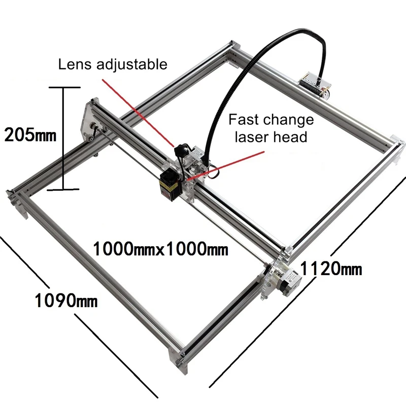 

Free ship M1 Laser Engraving Machine DIY Laser Printer CNC Printer 100*100CM 1000MW Desktop DIY Violet mini laser engraver