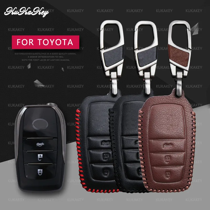 Кожаный чехол для автомобильного ключа KUKAKEY Toyota Chr C hr Land Cruiser 200 Avensis Auris Corolla Smart