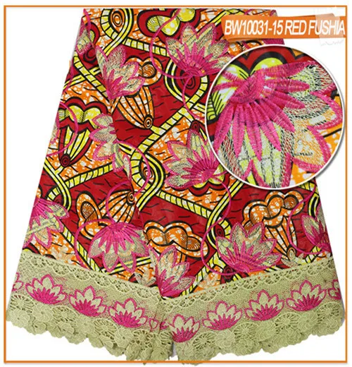 Новое поступление красочные Африканский Воск кружевной ткани 100% хлопок Гипюр