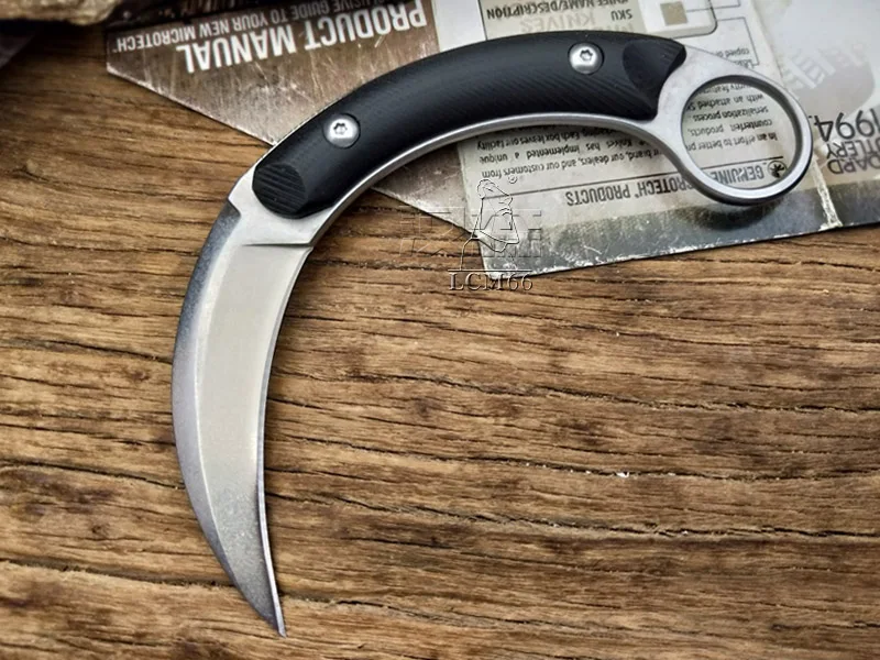 Gray blade LCM66 tactical karambit High-end D2 steel scorpion claw knife outdoor camping jungle survival battle Fixed blade self defense cs - Цвет: Gray blade