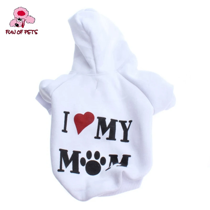 Флисовые Толстовки для собак и кошек в стиле Love My Mom одежда милые толстовки