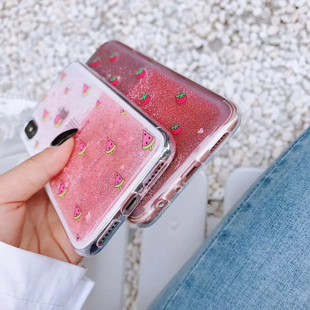 Летние модные блестящие звезды фруктов Телефон чехол для iphone 8 плюс 6 6s 7 plus x 10