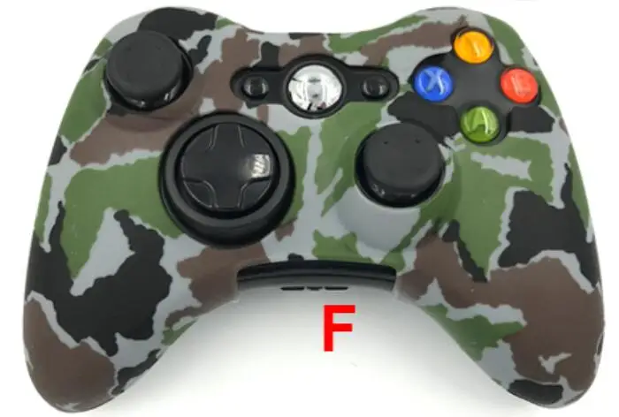 F Камуфляжный силиконовый гелевый мягкий резиновый чехол для Xbox 360 игровой контроллер - Цвет: F