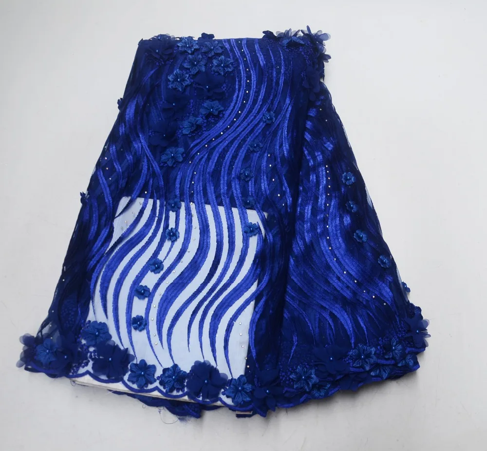 3d lace fabric with beads and stones 2019 high quality french nigerian embroidered tulle 5yards/lot P58002 | Дом и сад