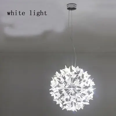 Акрил люстра Светодиодный светильник Бабочка Дизайн Висячие light освещение Ресторан - Цвет абажура: white light