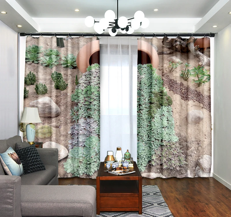 3d цифровая печать фото занавески затемненные растения шифон Пряжа