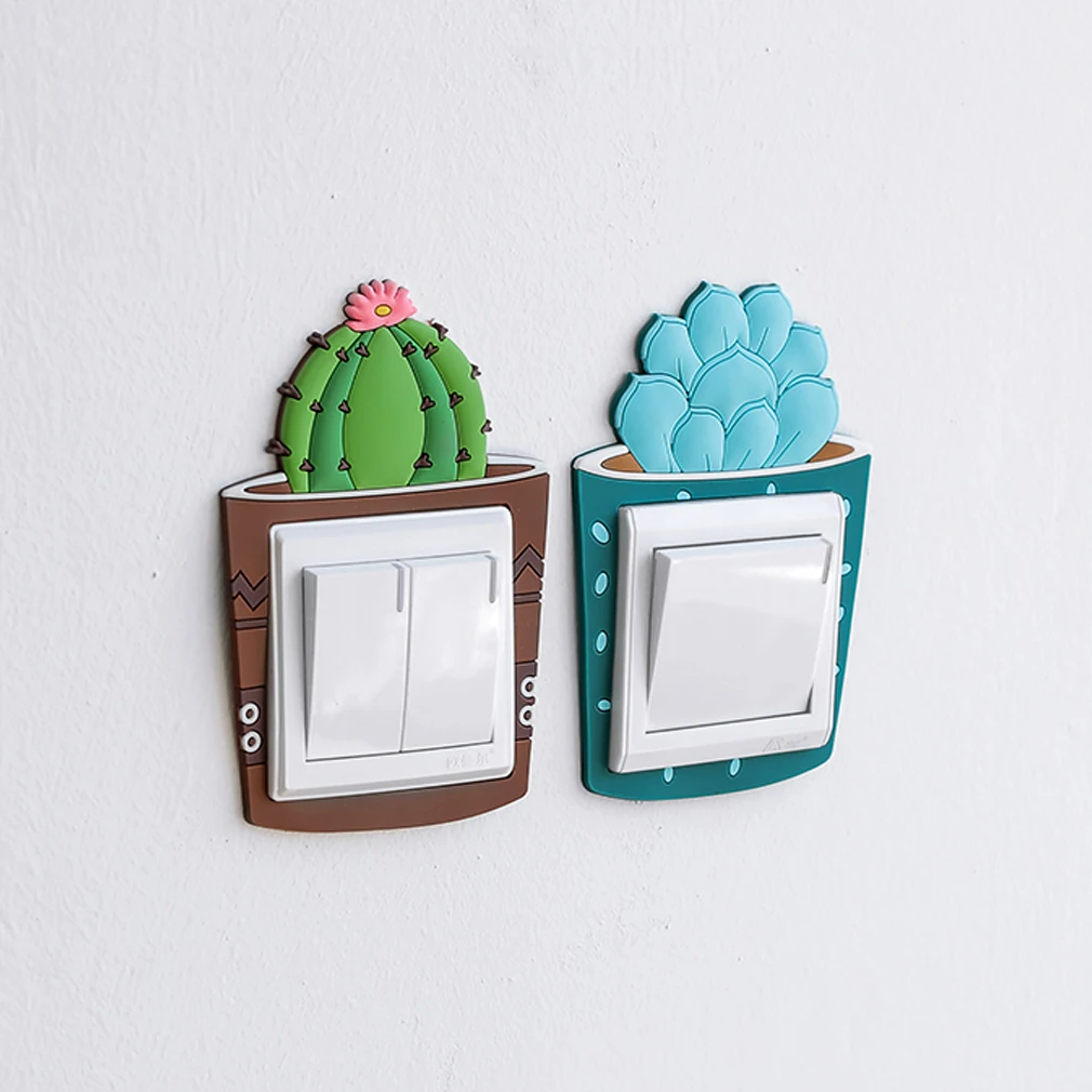 Faroot Fashion Cute Cartoon Home Luminous 3D Switch Wall Stickers Night Light Bedroom Fluorescent Sticker | Дом и сад