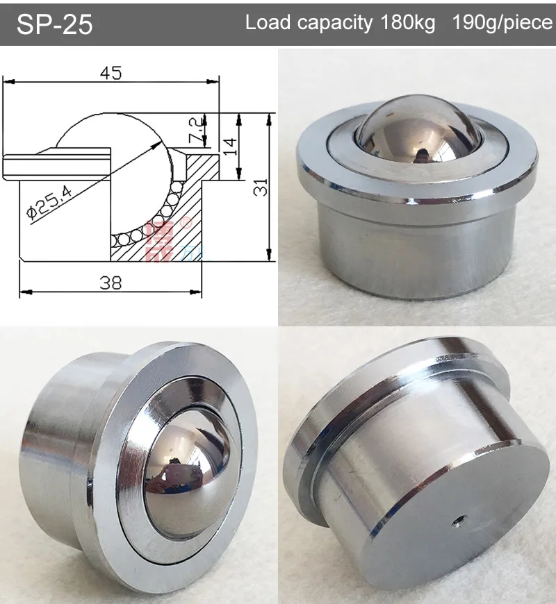 SP-25 Прямая с фабрики SP-8/12/15/22/25 точность универсальная шаровая bearingcasters/колеса, гибкий, масло трансмиссии, systefurniture колеса - Цвет: SP-25