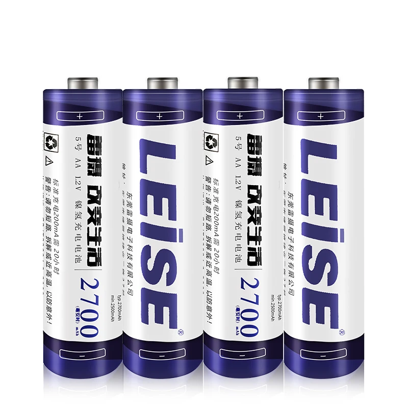 Leise 4PCS 1.2v AA Rechargeable Battery 2700mAh Nimh + 1PCS AA/AAA Nimh/Nicd Charger with Indicator | Электроника