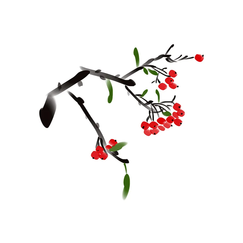 ZTTZDY 22*21CM Ink Green Leaf Red Fruit Home Wall Sticker Decor Personality Toilet Decal T2-0505 | Дом и сад