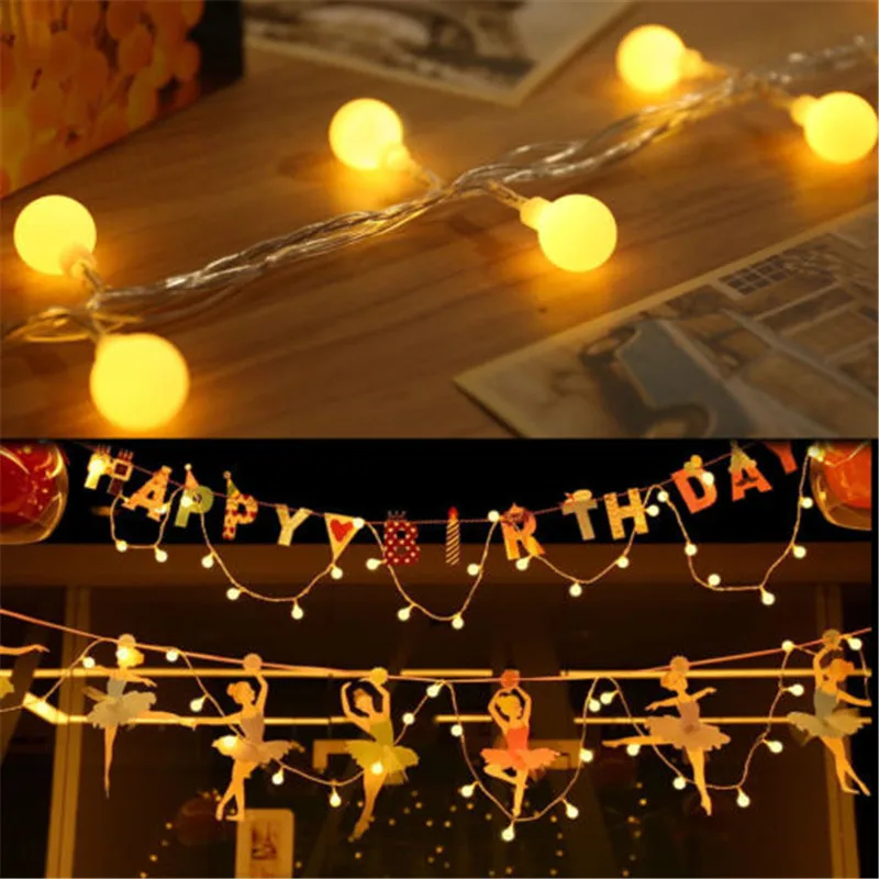 3M 20 Leds Fairy String Garland Christmas Tree Curtain Ball Outdoor Wedding Home Decorative Lights Luces Led Navidad | Лампы и