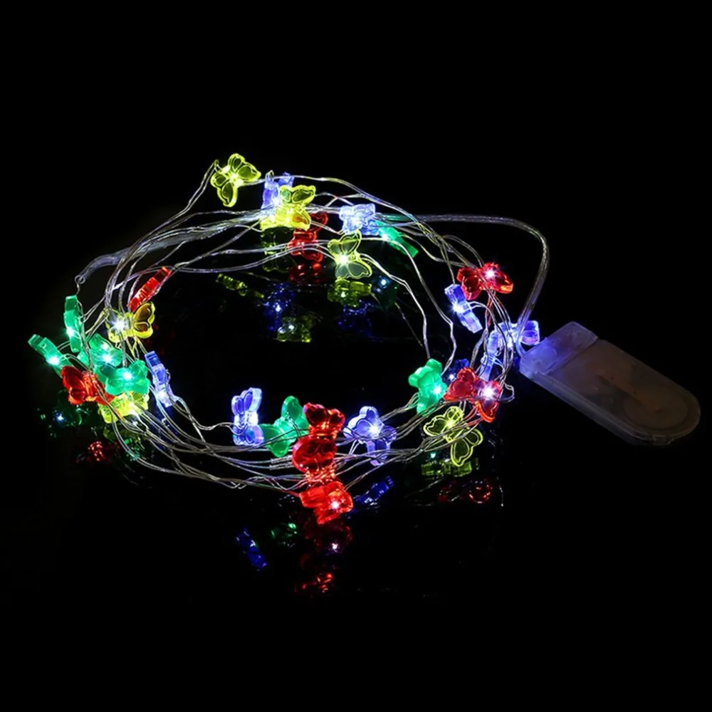2m 20 LED Butterfly String Light Battery Operated Copper Wire Home Decor Festival Fairy for Wedding Party | Освещение