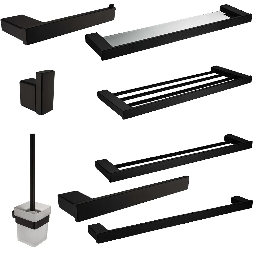 Leyden Bathroom Hardware Sets Blackened Bath Toiletbrush Holder Towel Shelf Bars Soap Dish Toilet Paper Robe Hook | Обустройство дома